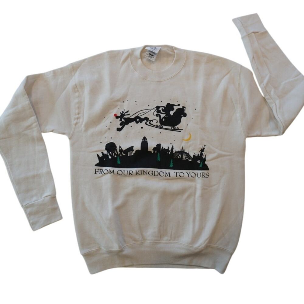 Vintage 90s Disney Staff Christmas Crew Neck Sweater Size Medium 1999